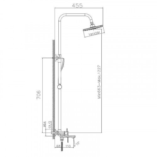 Душевая система Haiba HB24505-3 цвет Пепельный