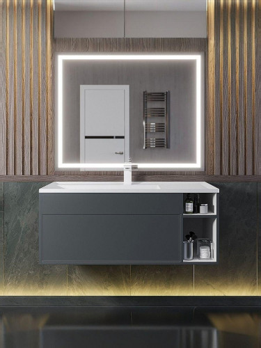 Тумба под раковину Uperwood Lotus Premium 100 39340205465 подвесная цвет серый матовый