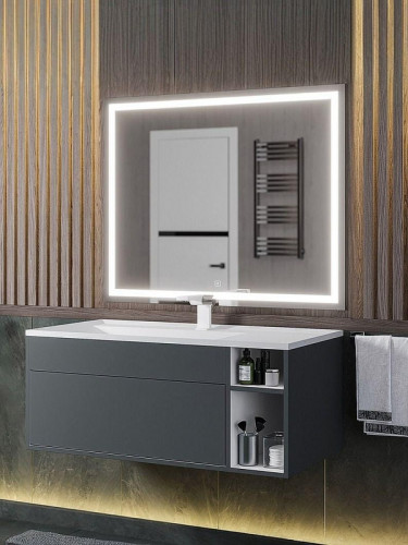 Тумба под раковину Uperwood Lotus Premium 100 39340205465 подвесная цвет серый матовый