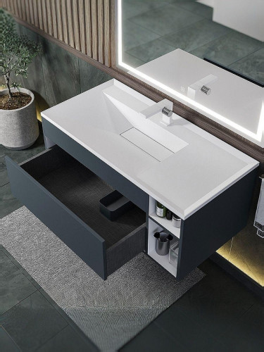 Тумба под раковину Uperwood Lotus Premium 100 39340205465 подвесная цвет серый матовый