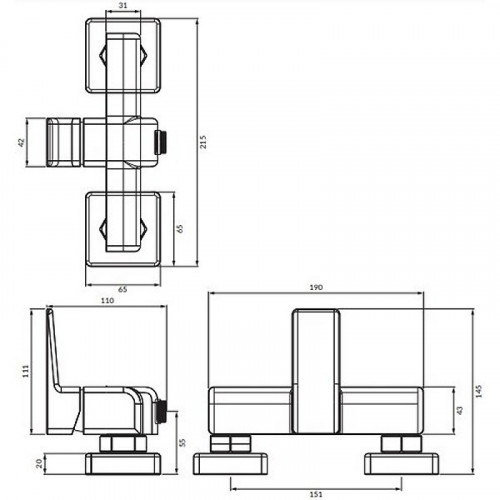 Смеситель для душа Omnires Parma PM7440GR Графит на стену