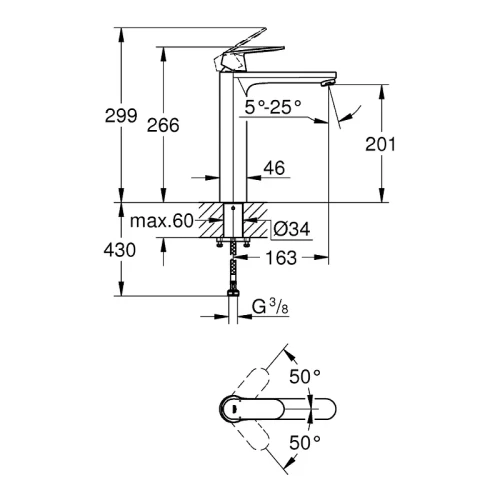 Смеситель для раковины Grohe Eurosmart Cosmopolitan 23921000 цвет Хром