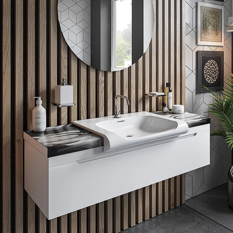Раковина Kerasan Inka Project 40 341201*1 Белая фаянс полувстраиваемая
