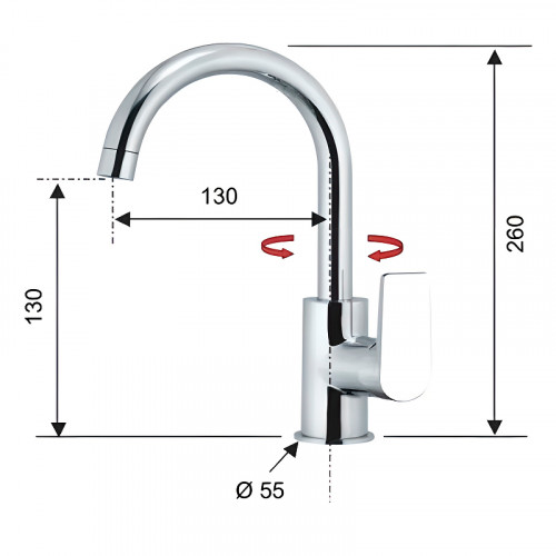 Смеситель для кухни Remer Dream D72C Хром латунь