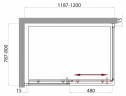 Душевой уголок BelBagno Uno 120x80 UNO-AH-1-120/80-P-Cr профиль Хром стекло рифленое