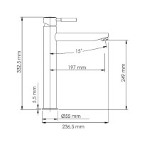 Смеситель для раковины WasserKRAFT Gollach 3303H Черный матовый латунь