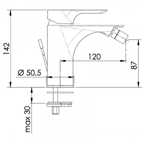 Смеситель для биде Remer Infinity I20XV Сталь латунь