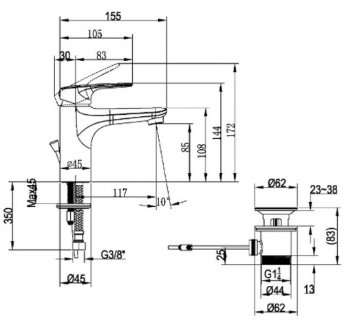 Смеситель для раковины Villeroy&amp;Boch O.Novo Start TVW10510111061 Хром