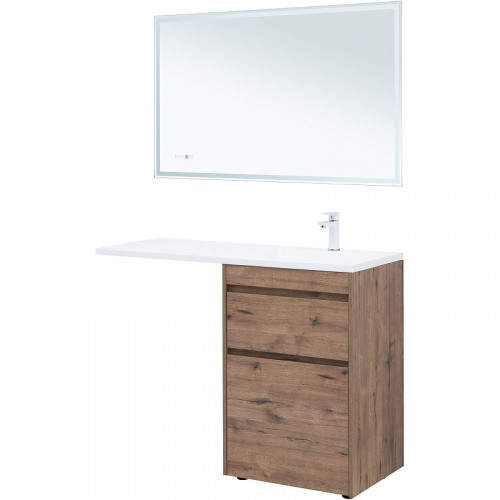 Тумба с раковиной Aquanet Токио 120 R 335588 Дуб веллингтон МДФ / ЛДСП