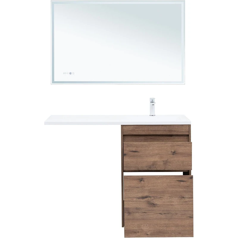 Тумба с раковиной Aquanet Токио 120 R 335588 Дуб веллингтон МДФ / ЛДСП