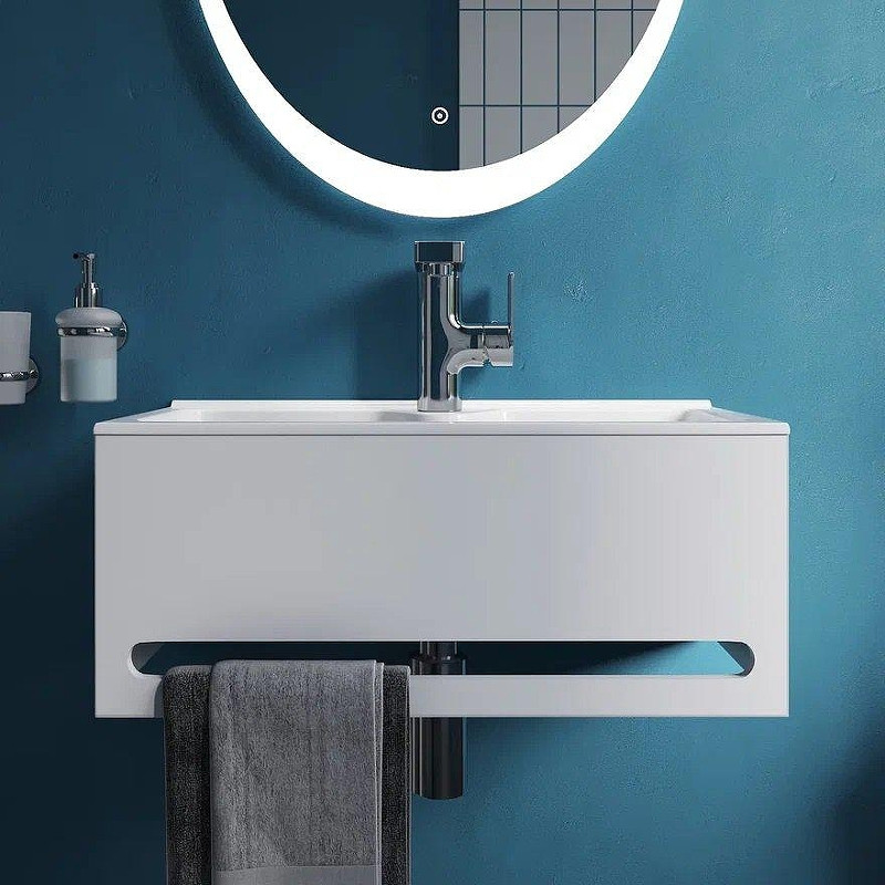 Тумба с раковиной DIWO Казань 60 РК60 подвесная цвет Белый