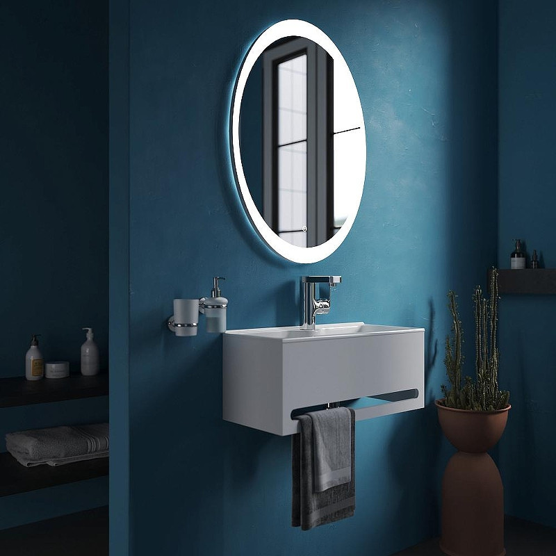 Тумба с раковиной DIWO Казань 60 РК60 подвесная цвет Белый