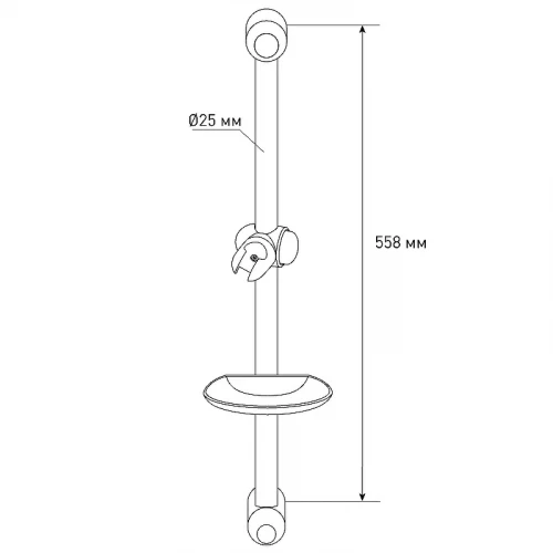 Душевая штанга Melodia della vita Standard Middle MKP20036BL Хром