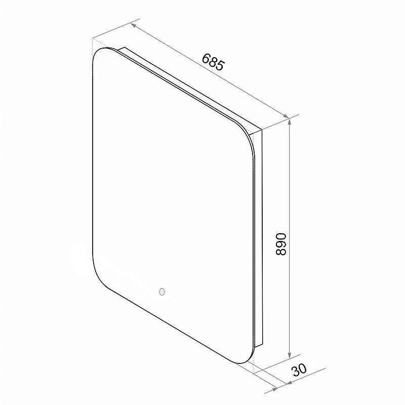 Зеркало Loranto Дина 68.5 CS00098008 с подсветкой с сенсорным выключателем