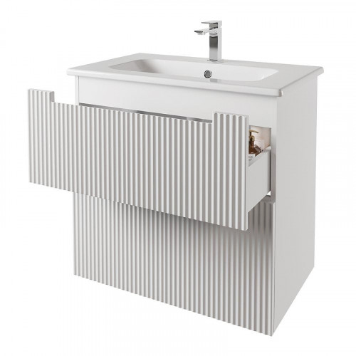 Тумба под раковину Dreja Euphoria 80 99.2016 подвесная/напольная цвет Белый матовый