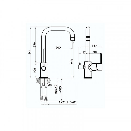 Смеситель для кухни Rivelato Tovel 9025203 topazio cromo цвет Топаз Хром
