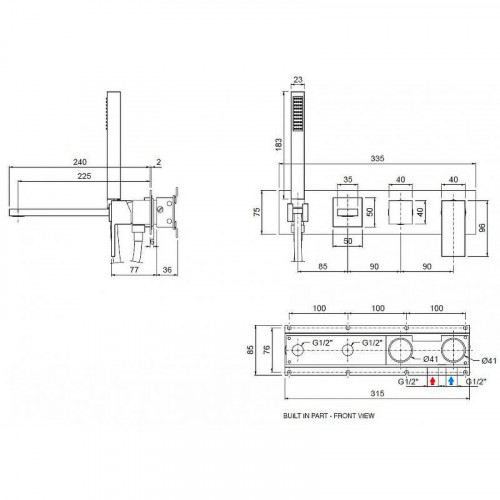 Смеситель для ванны Cezares Unika UNIKA-VDM2-02 Бронза латунь встраиваемый