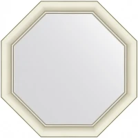 Зеркало Evoform Octagon 61x61 BY 7431 в багетной раме - Белый с серебром 60 мм