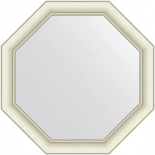 Зеркало Evoform Octagon 61x61 BY 7431 в багетной раме - Белый с серебром 60 мм