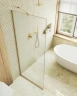 Душевая перегородка Maybah Glass MGD-690-3у 890x1950 в узком профиле Золото стекло сатиновое