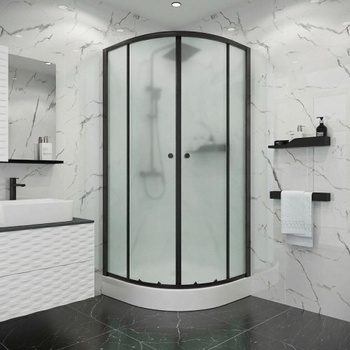Душевой уголок Niagara Eco 80х80 NG-003-14MT профиль Черный стекло матовое
