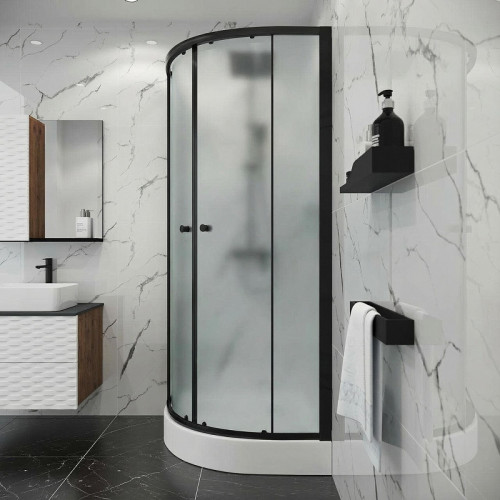 Душевой уголок Niagara Eco 80х80 NG-003-14MT профиль Черный стекло матовое