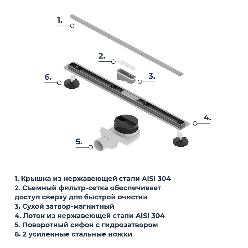 Душевой лоток RGW SDR-54-60 79215460-01 с решеткой цвет Хром