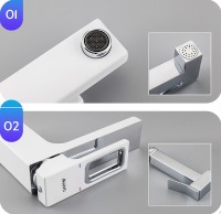 Смеситель для раковины Gappo G17-8 G1017-1 с гигиеническим душем Белый Хром латунь
