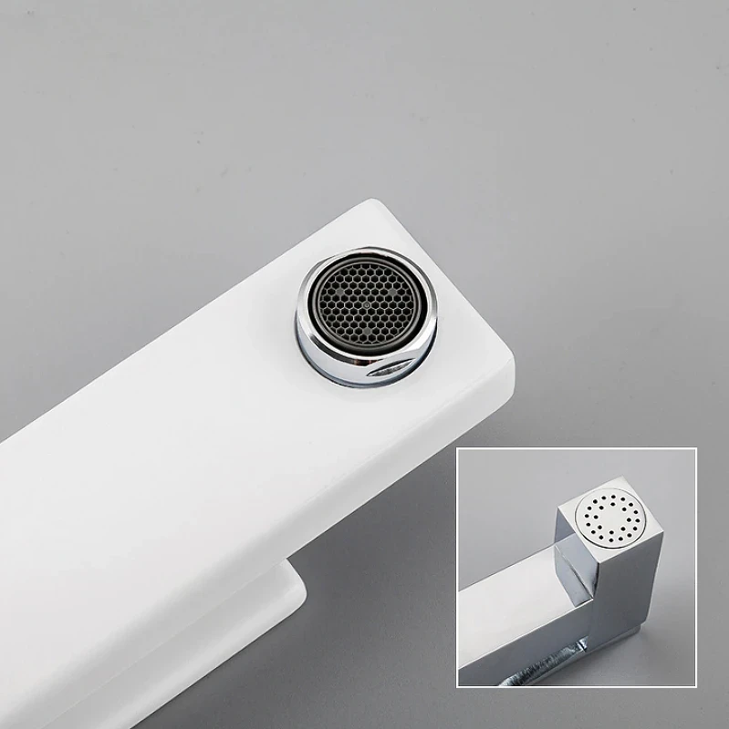 Смеситель для раковины Gappo G17-8 G1017-1 с гигиеническим душем Белый Хром латунь