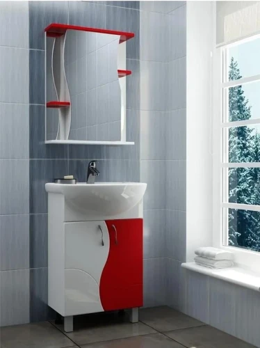 Тумба с раковиной Vigo Alessandro 55 tn.ALE.UYU.55.2D крас-com цвет Белый Красный