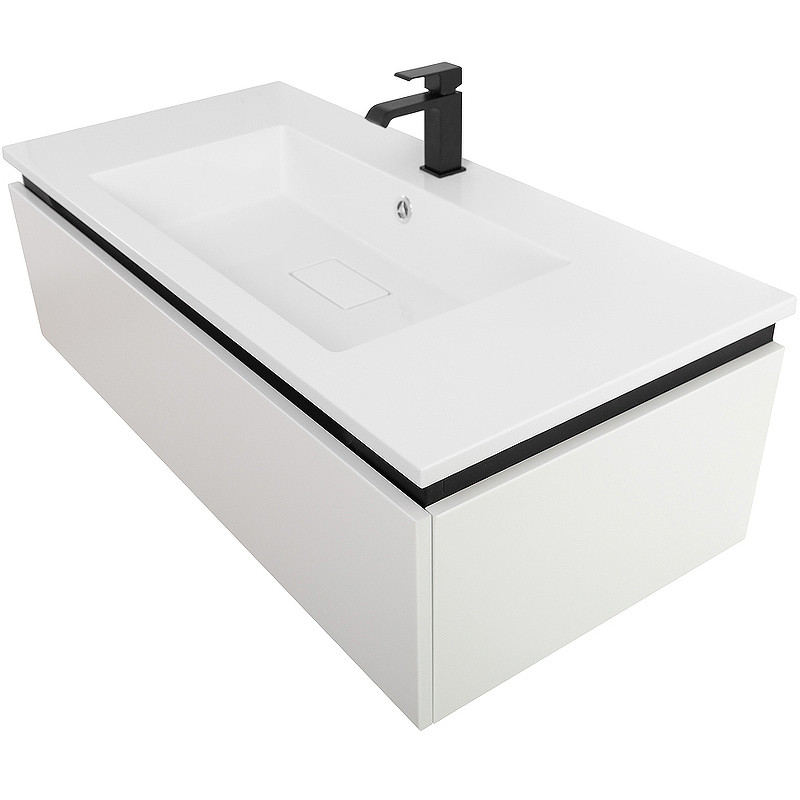 Тумба под раковину Cezares Slider 100 SLIDER-1000-1C-SO-BO подвесная Bianco Opaco МДФ / ЛДСП