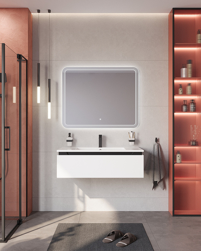 Тумба под раковину Cezares Slider 100 SLIDER-1000-1C-SO-BO подвесная Bianco Opaco МДФ / ЛДСП
