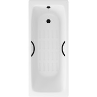 Чугунная ванна Delice Biove 170x75 DLR220509RB-AS с черными матовыми ручками с антискользящим покрытием