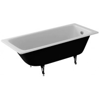 Чугунная ванна Delice Biove 170x75 DLR220509RB-AS с черными матовыми ручками с антискользящим покрытием