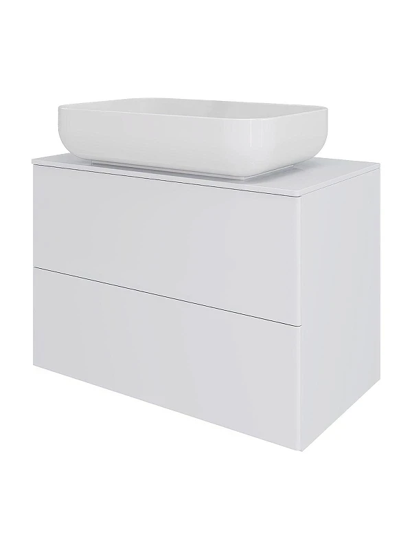 Тумба с раковиной Orange Otto 75 Ot-75TuMDF+B03-600W подвесная цвет Белый глянец