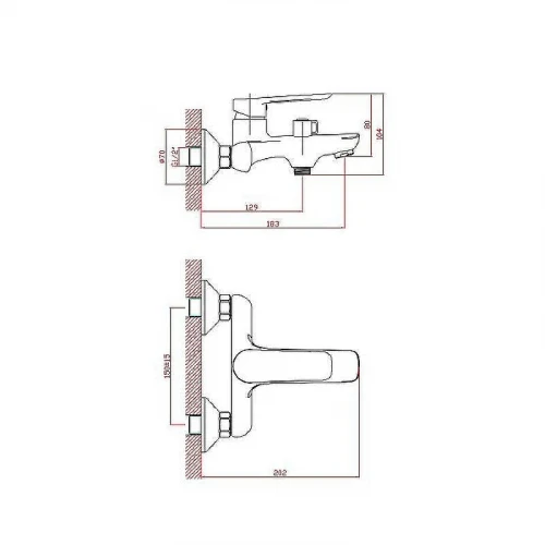 Смеситель для ванны Cron CN60521 Хром