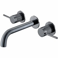 Смеситель для раковины Vincea Groove VBFW-4G1GM Вороненая сталь латунь встраиваемый