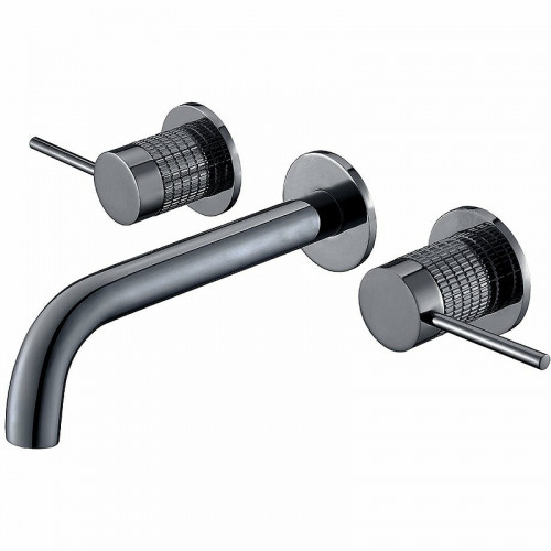 Смеситель для раковины Vincea Groove VBFW-4G1GM Вороненая сталь латунь встраиваемый