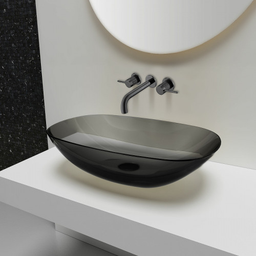 Смеситель для раковины Vincea Groove VBFW-4G1GM Вороненая сталь латунь встраиваемый