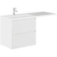 Тумба с раковиной Creto Cafor 130 L 19-W130L подвесная Белый глянец МДФ / ЛДСП