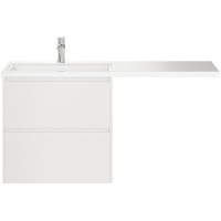 Тумба с раковиной Creto Cafor 130 L 19-W130L подвесная Белый глянец МДФ / ЛДСП