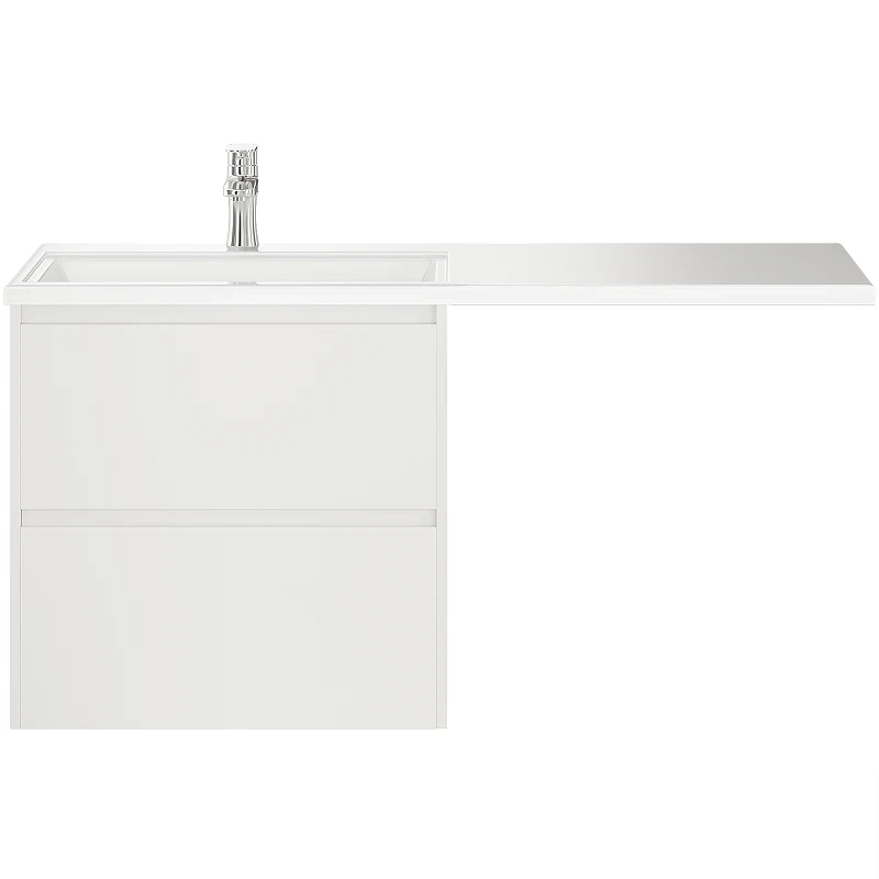 Тумба с раковиной Creto Cafor 130 L 19-W130L подвесная Белый глянец МДФ / ЛДСП