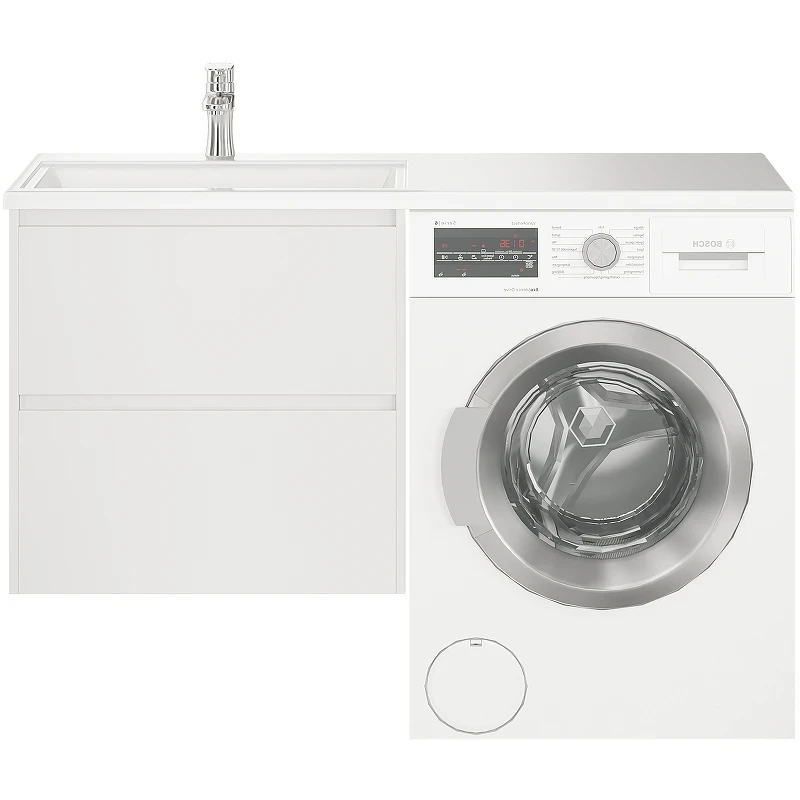 Тумба с раковиной Creto Cafor 130 L 19-W130L подвесная Белый глянец МДФ / ЛДСП