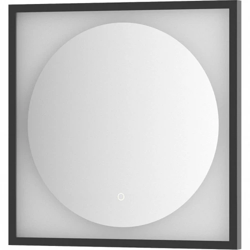 Зеркало Defesto Eclipce 60х60 DF 2221S с подсветкой 12W-4500К/в багетной раме/Сенсорный выключатель/Нейтральный белый свет/Черная рама