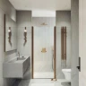 Душевая дверь Maybah Glass MGD-423-2 890х1980 двустворчатая на монопетлях Бронза стекло прозрачное