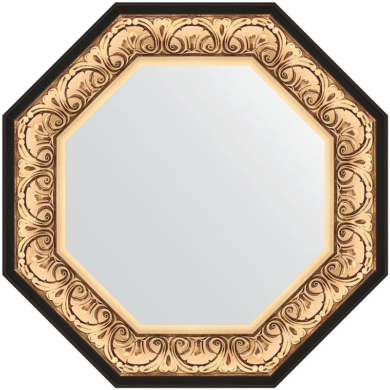 Зеркало Evoform Octagon 65x65 BY 7380 в багетной раме - Барокко золото 106 мм стекло