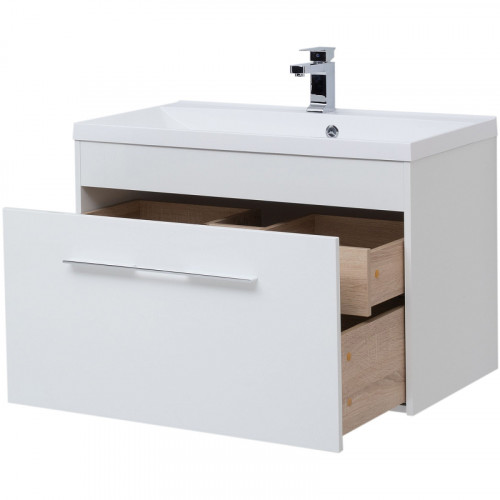 Тумба под раковину Aquanet Августа 90 274019 подвесная Белый глянец МДФ / ЛДСП