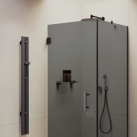Душевой уголок Maybah Glass MGY-1309-6 1000x1000x1950 на петлях Черный стекло графитовое