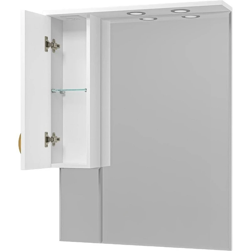Зеркало Misty Амбра 80 L П-Амб0280-0322ЯЛ с подсветкой Белое матовое