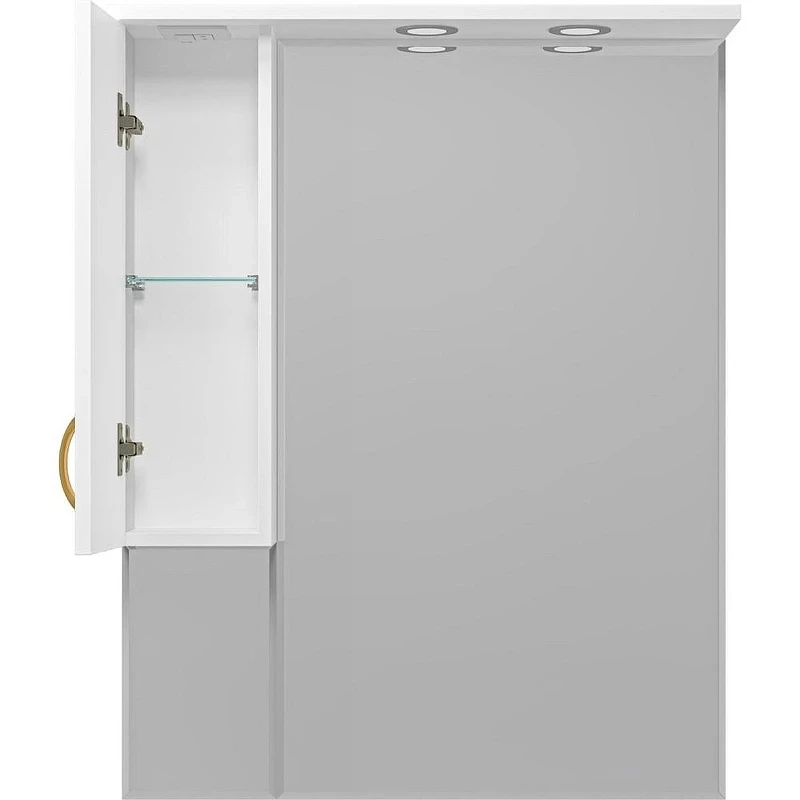 Зеркало Misty Амбра 80 L П-Амб0280-0322ЯЛ с подсветкой Белое матовое